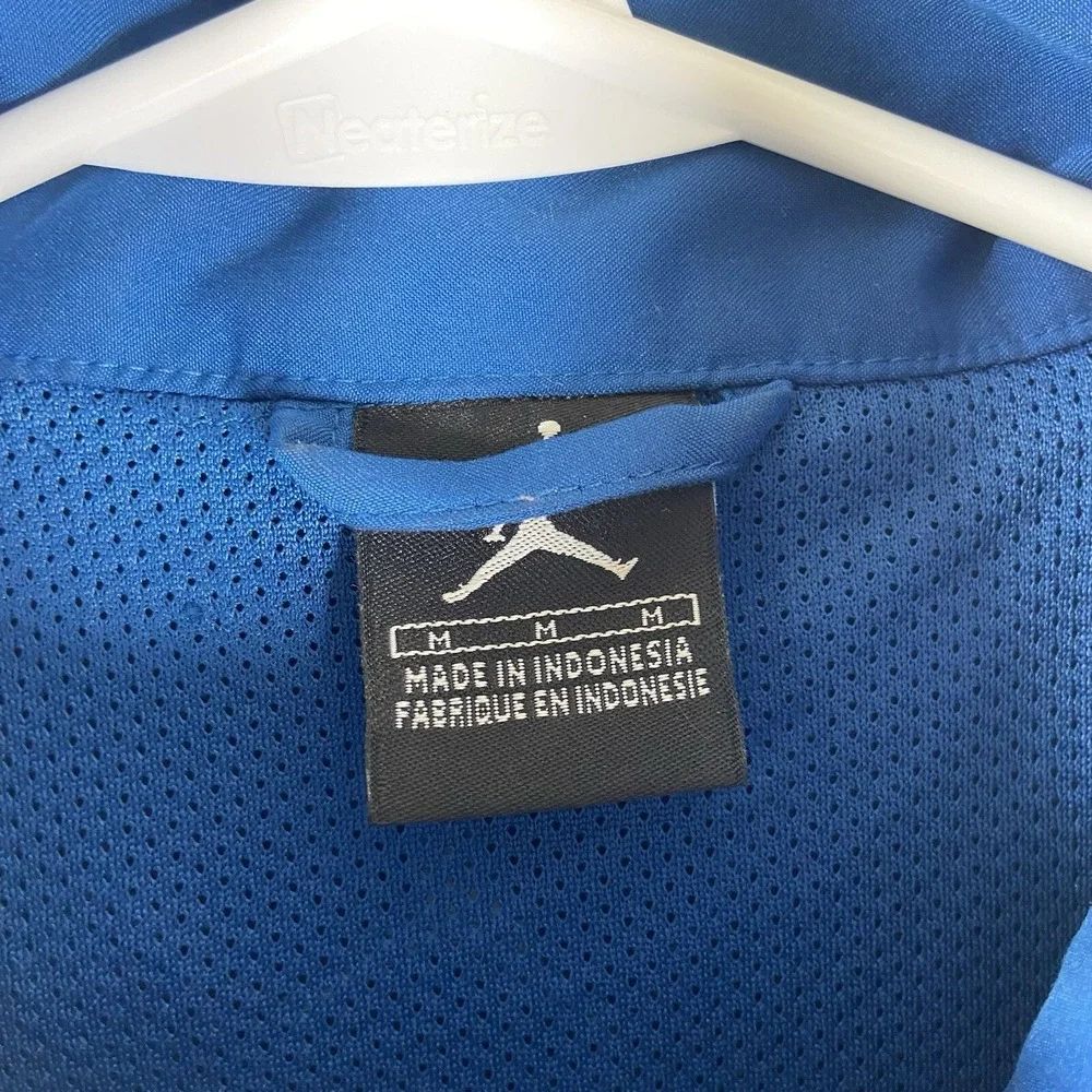 Air Jordan Jacket Mens Medium Mesh Lined Windbreaker Full Zip Activewear Blue